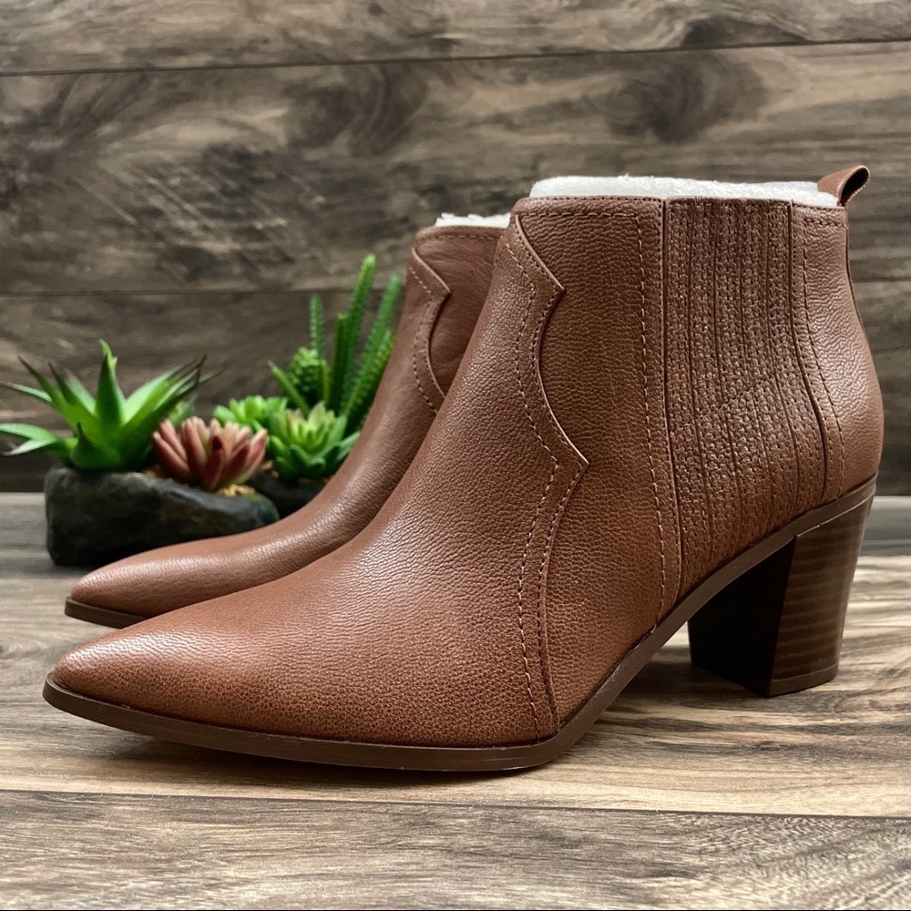 NIB Nine West Cowboy Natural Ankle Western Bootie - Picture 4 of 12